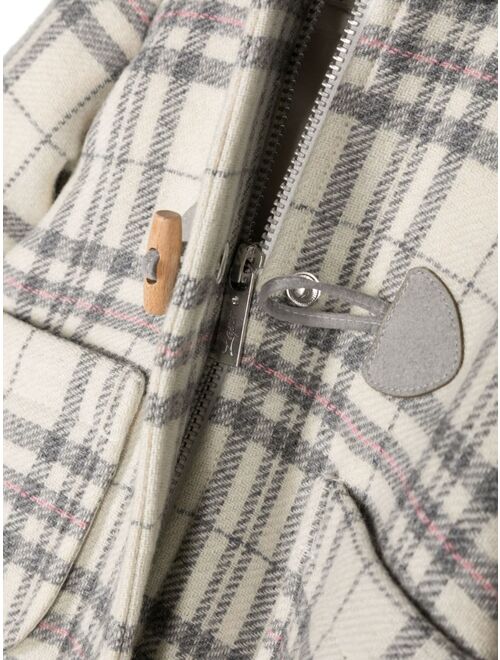 Lapin House hooded checked coat