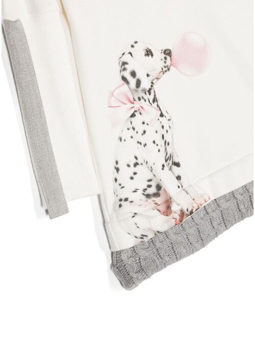 Lapin House graphic-print hooded dress