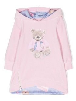 teddy bear-print hoodie dress