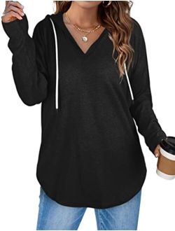 Bofell Womens Fashion Hoodies for Women Pullover Long SLeeve V Neck Shirts Halloween Sweatshirts Trending Now 2023