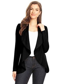 Heo Clothing Women's Casual Work Office Long Sleeve Open Front Blazer Jacket with Plus Size