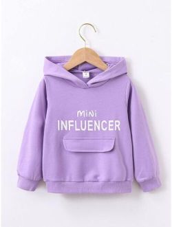 Toddler Girls Letter Graphic Hoodie