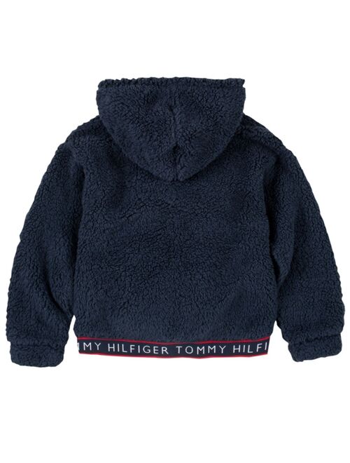Tommy Hilfiger Big Girls Sherpa Zip-Up Hooded Sweatshirt