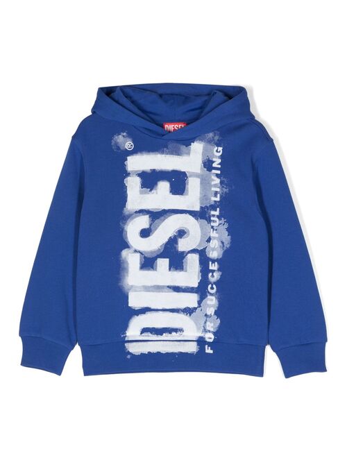 Diesel Kids graphic-print cotton hoodie
