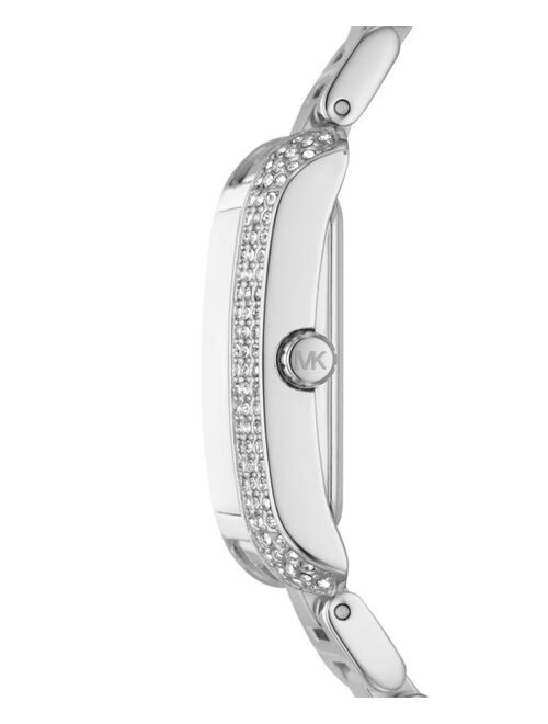 MICHAEL KORS Women's Emery Three Hand Silver-Tone Stainless Steel Bracelet Watch 33mm
