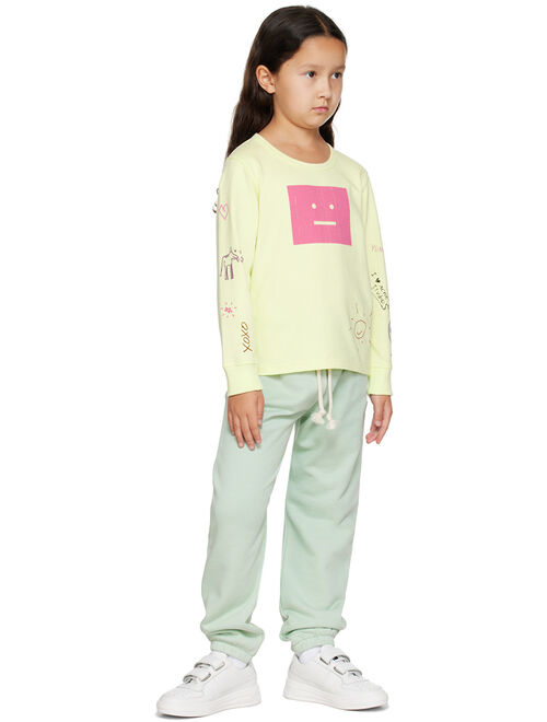 ACNE STUDIOS Kids Green Scribbles Long Sleeve T-Shirt