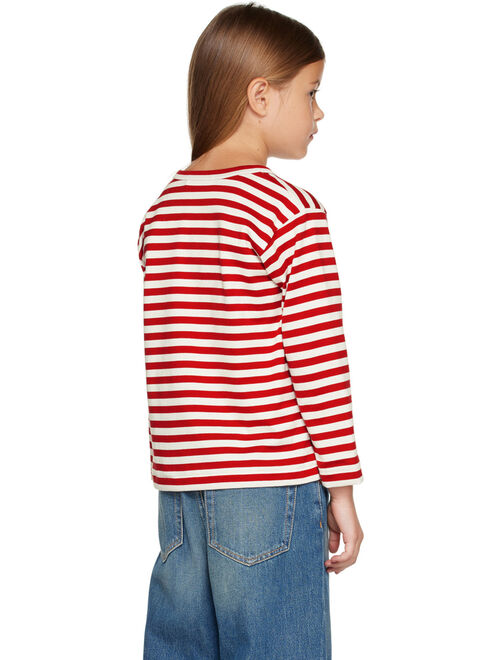 COMME DES GARCONS PLAY Kids Red & White Striped Long Sleeve T-Shirt