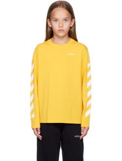OFF-WHITE Kids Yellow Classic Arrow Long Sleeve T-Shirt