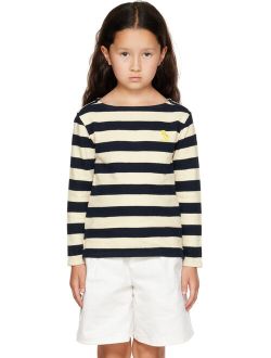 Kids Off-White & Navy Baudelaire Long Sleeve T-Shirt