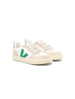 Kids suede-panels lace-up sneakers