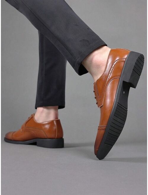 Shein Vintage Derby Shoes For Men, Ombre Pattern Lace-up Front Dress Shoes