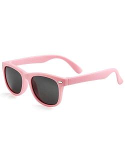 Kursan Kids Polarized Sunglasses for Boys Girls TPEE Rubber Flexible Frame Shades Age 3-10