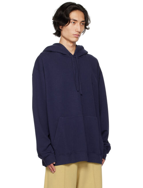 MM6 Maison Margiela Blue Embroidered Hoodie