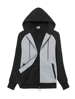 GEEK LIGHTING Hoodies for Women Sherpa Lined Winter Fleece Sweatshirt - Full Zip Up Thick