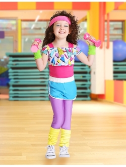 Toddler Girl's Work It Out 80's Costume Retro Workout Outfit