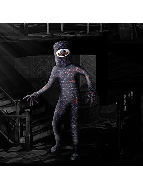 DJYLBV Monster Horror Game Doors Costume for Kids Boy Halloween Scary Creatures Cosplay Bodysuit Dress Up