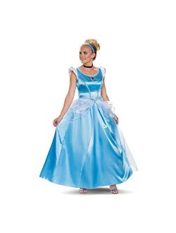 womens Cinderella Costume, Official Disney Princess Cinderella Deluxe Costume Dress
