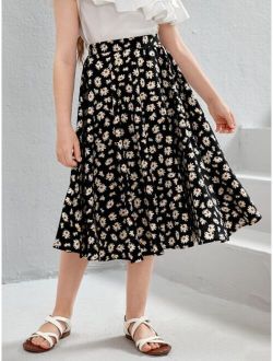Kids SUNSHNE Girls Ditsy Floral Print Skirt