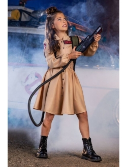 Girls Ghostbusters Dress, Classic Ghostbusters Halloween Costume with Proton Pack