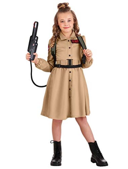 Fun Costumes Girls Ghostbusters Dress, Classic Ghostbusters Halloween Costume with Proton Pack