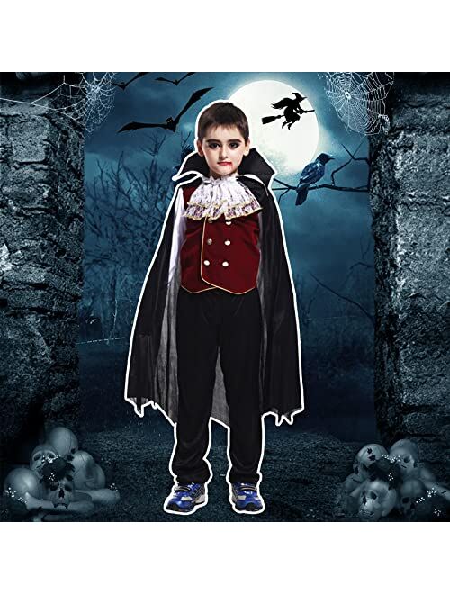 EOZY Kids Boys Halloween Vampire Costume Child Vampire Noble Dracula Role Play Dress Up Cosplay Party Clothes