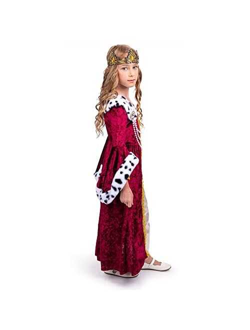 Dress Up America Queen Costume for Girls - Kids Renaissance Princess Costume - Royal Gown and Crown Set