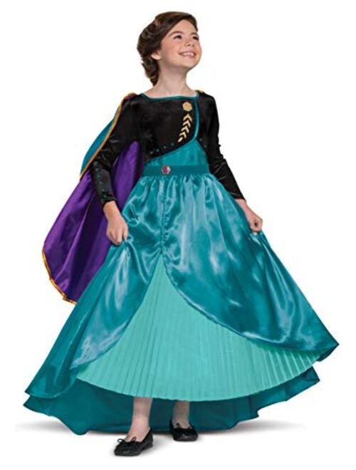 Disguise Disney Frozen 2 Anna Costume for Girls, Prestige Glam Dress and Cape Outfit