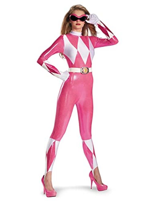 Disguise Costumes Mighty Morphin Power Rangers Pink Ranger Sassy Womens Adult Bodysuit Costume