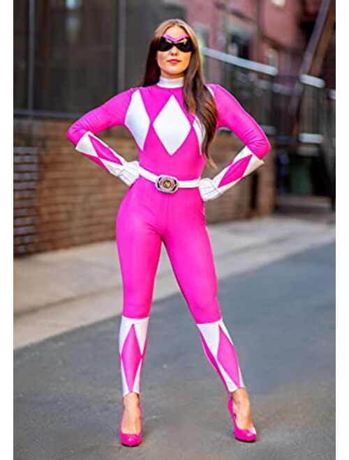 Disguise Costumes Mighty Morphin Power Rangers Pink Ranger Sassy Womens Adult Bodysuit Costume