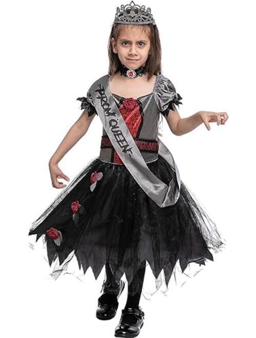 Spooktacular Creations Halloween Child Girl Zombie Princess Costume, Zombie Prom Queen Costume for Role-Playing Party