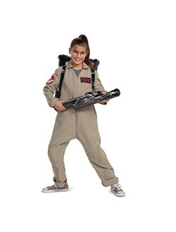 Ghostbusters Costumes for Kids, Deluxe Official Ghostbusters Afterlife Movie Costume Jumpsuit with Inflatable Proton Pack