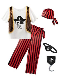 ReliBeauty Boys Pirate Costume Child Role Play Set