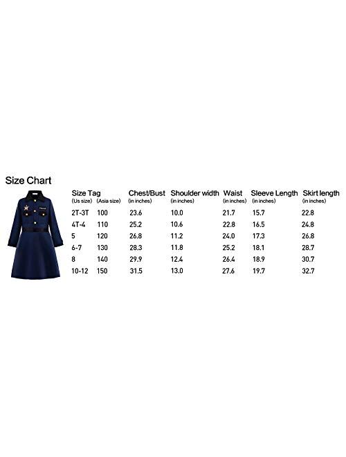 ReliBeauty Kids Police Officer Costume for Girls Cop Costume Halloween Cosplay Costume