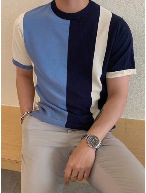 DAZY Men Color Block Knit Top