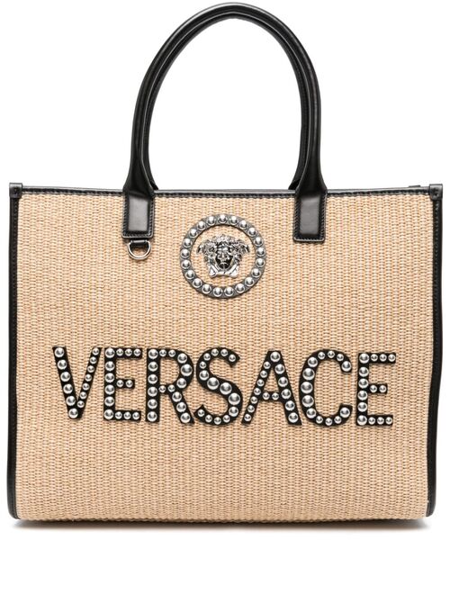 Versace large La Medusa embellished tote bag