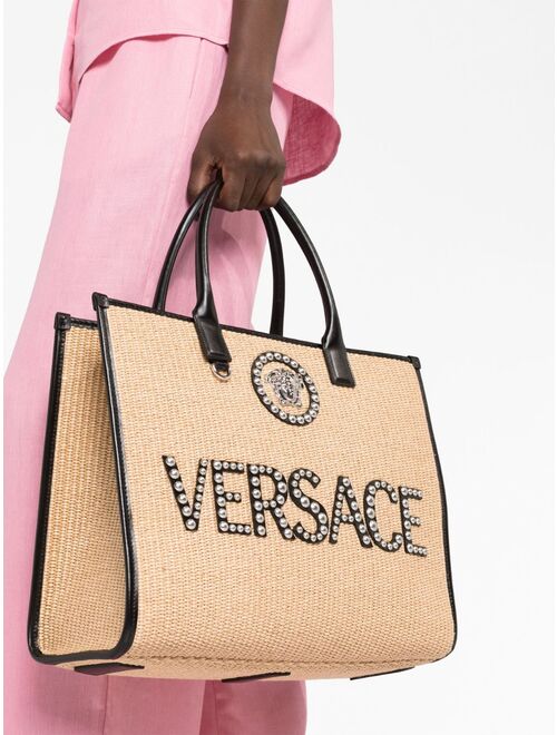 Versace large La Medusa embellished tote bag