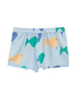 fish-illustration print shorts