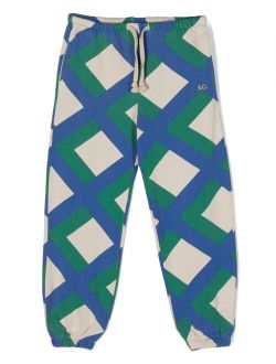 geometric-print cotton track pants