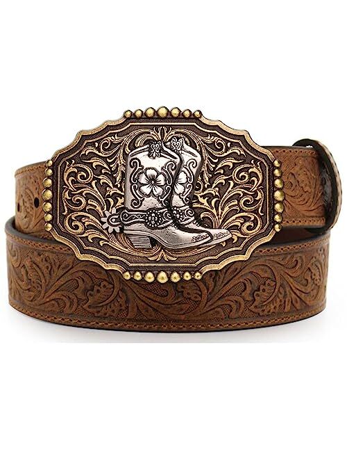 Bboten Western Cowboy Belt Buckle for Men Women, Rodeo Horse Boots Long Horn Belt Buckle, Vintage Texas Belt Buckles