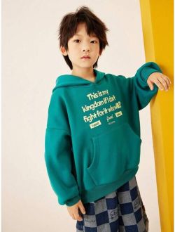 Tween Boys' Hooded Sweatshirt With Fleece Lining, Perfect For Daily Wear And Outdoor Activities In Autumn And Winter