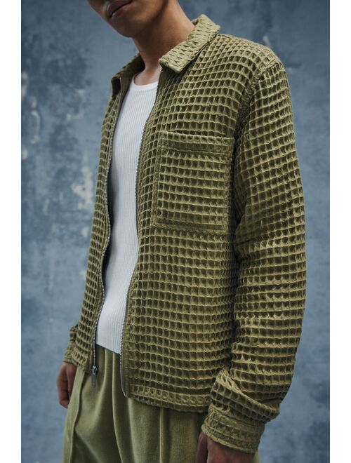 Urban outfitters Standard Cloth Waffle Knit Zip Shirt