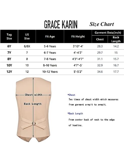 GRACE KARIN Boys Sequin Vest Boys Formal Suit Vest for Party 5-12Y