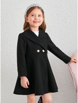 Young Girl Double Button Overcoat