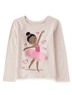 Toddler Girls Long Sleeve Graphic T-Shirt
