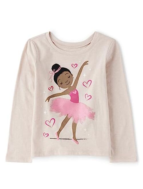 The Children's Place Toddler Girls Long Sleeve Graphic T-Shirt