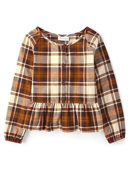 The Children's Place Girls' Long Sleeve Woven Fashion Top