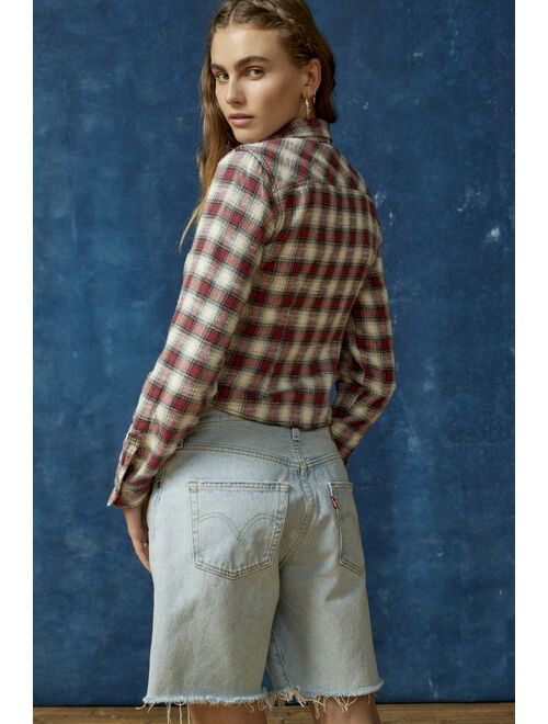 BDG Dakota Cropped Flannel Button-Down Shirt