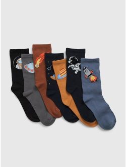 Kids Space Crew Socks (7-Pack)