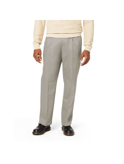 Signature Iron Free Stain Defender Khaki Relaxed Pleated Pants