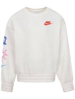 Little Girls XO Swoosh Crewneck Sweatshirt